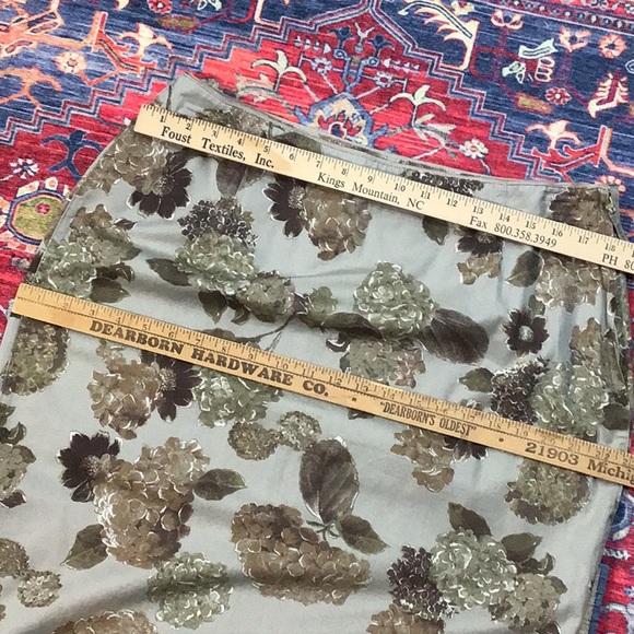 🤍 LIZWEAR JEANS Petites Floral Khaki 💯% Cotton Side Zip and Kick Pleats - Picture 4 of 7